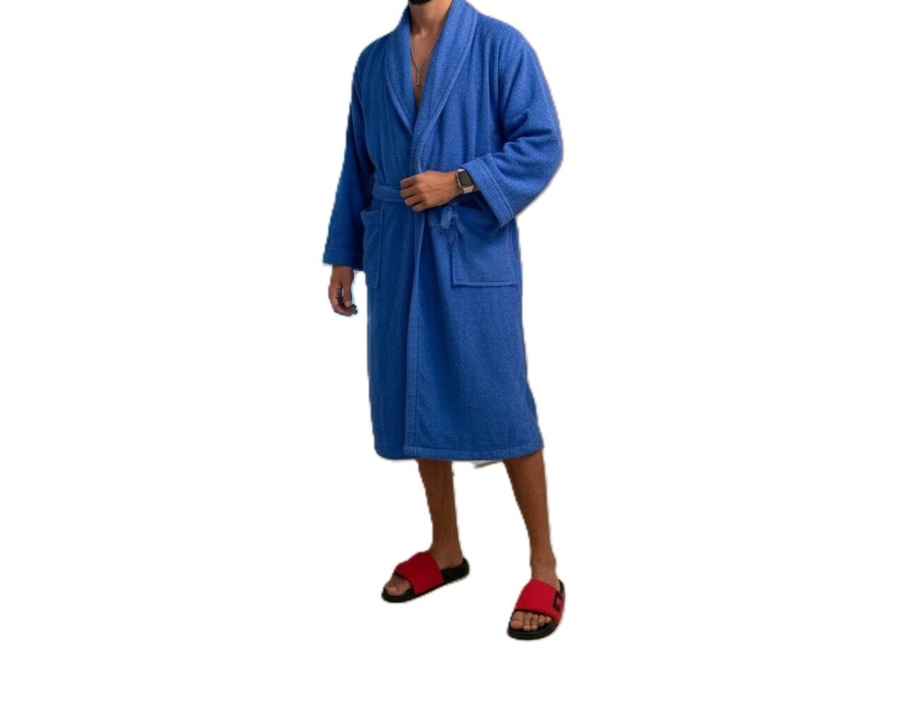 Halat de baie Terry, ET 2000 IMPEX, L/XL, bumbac, albastru - imagine 3